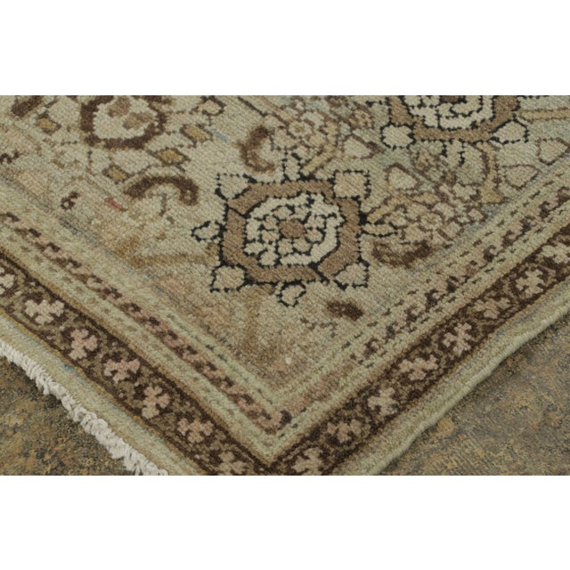 1920s Antique Persian Tabriz Rug With Floral Patterns in Brown and Blue - Rug & Kilim For Sale - Image 5 of 7