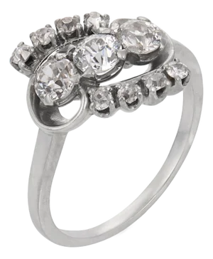 Mid 20th Century Retro 2.00 Carat Old Cut Diamond 14k White Gold Ring, Size 9.25