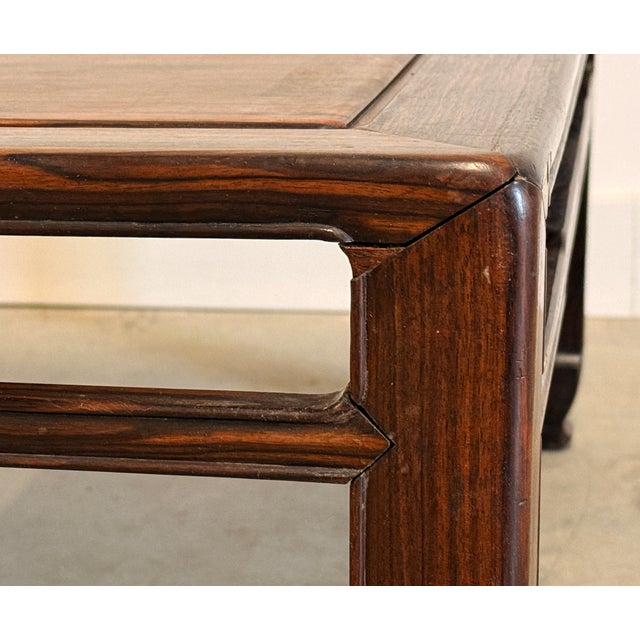 Antique Japanese Rosewood Zataku Low Table With Carved Legs, Meiji/Taisho Era For Sale - Image 12 of 16