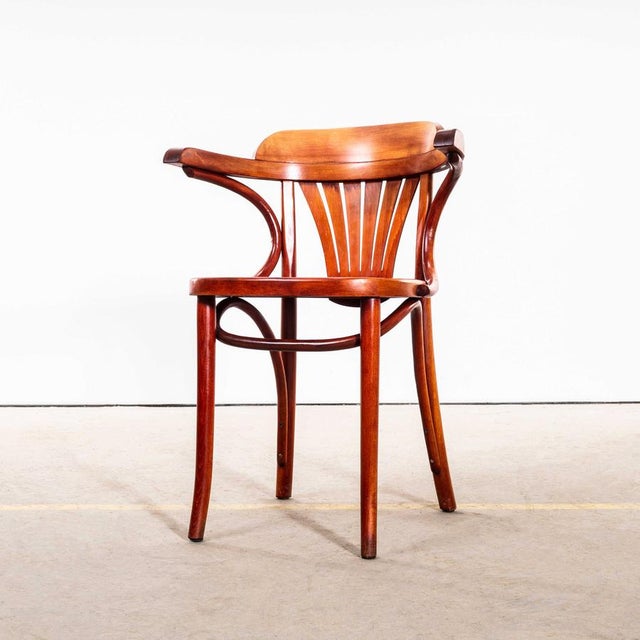 Honey Red Fan Back Dining Armchair, 1970s For Sale - Image 3 of 14
