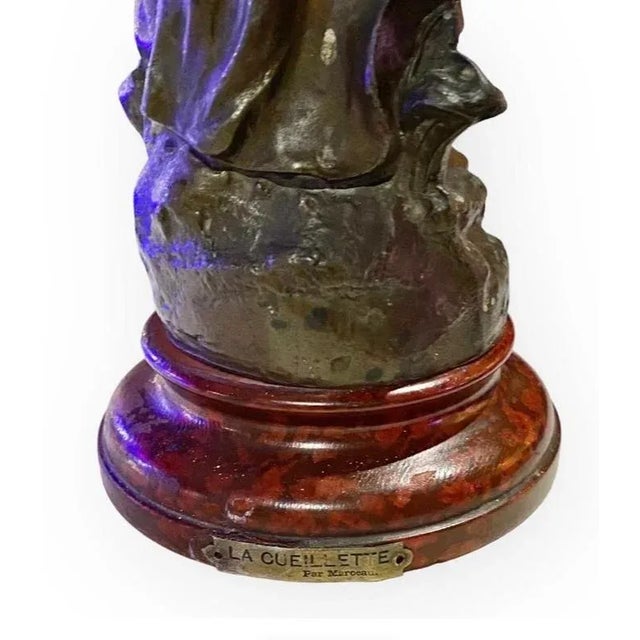 Antique French Art Nouveau Figural Oil Lamp For Sale - Image 9 of 12