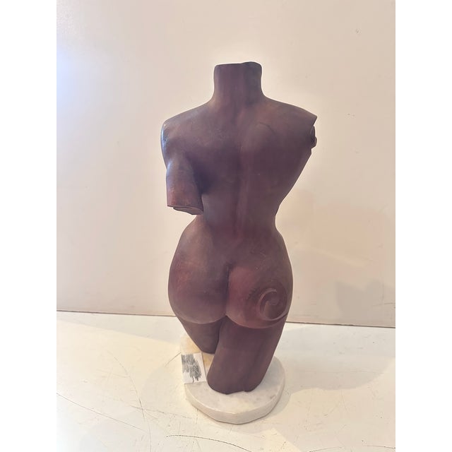 1970s 1970s Hand-Carved Wooden Female Sculpture For Sale - Image 5 of 9