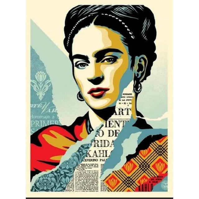 Shepard Fairey aka Obey Giant (USA, 1970) The Woman Who Conquered Pain (Frida Kahlo) Offset Lithography Thick cream...