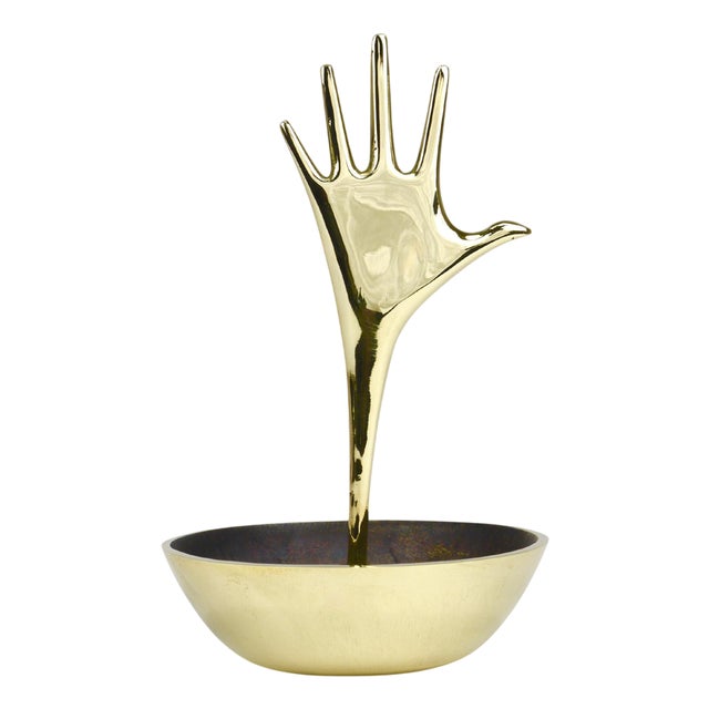 Brass Hand Catchall attributed to Carl Auböck, Vienna, Austria For Sale