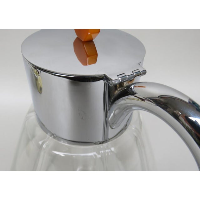 Art Deco Glass and Chrome-Plated Carafe with Ice Insert, 1930s For Sale - Image 10 of 18
