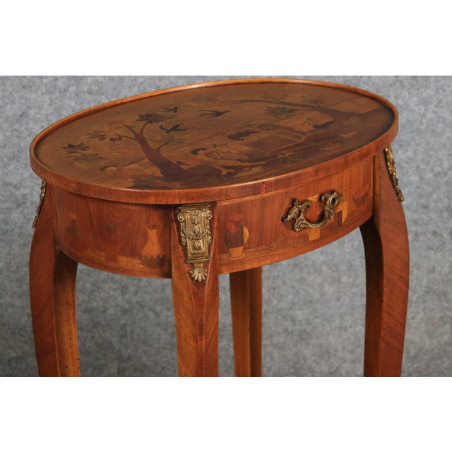 Antique Louis XV Style Side Tables with Chinoiserie Inlay, 1920s, Set of 2 For Sale - Image 15 of 18