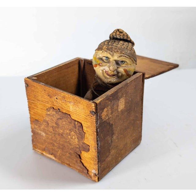 We are selling this creepy unique jack in the box. This jack in the box has what appears to be papier-mache or gessoed...