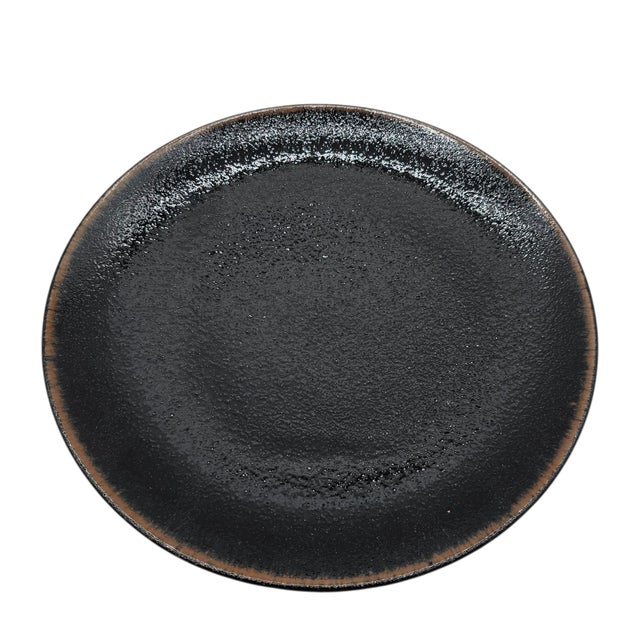 Japanese Japanese Shussai-Gama Studio Pottery Plate With Irabo Glaze and Original Signed Box For Sale - Image 3 of 7