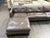 Animal Skin Contemporary Leather Sectional + Left Chaise, Dark Brown For Sale - Image 7 of 12