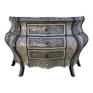 Moorish Style Inlaid Bombe Commode