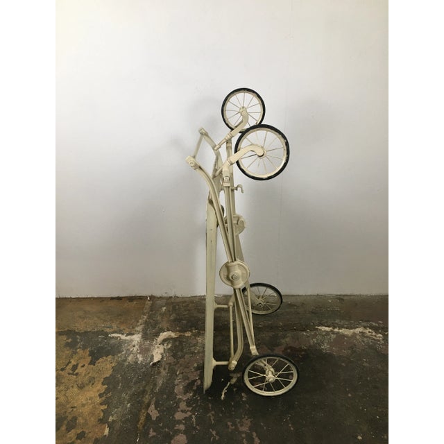 Antique Industrial Folding Bar Tea Cart Hospital Hotel For Sale - Image 11 of 12