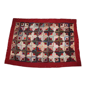 19th Century Log Cabin Mini-Pieced Crib Quilt