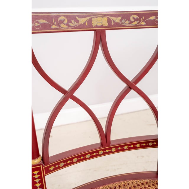 Pair Neoclassical Adams Style Hand Paint Decorated Armchairs For Sale - Image 14 of 18