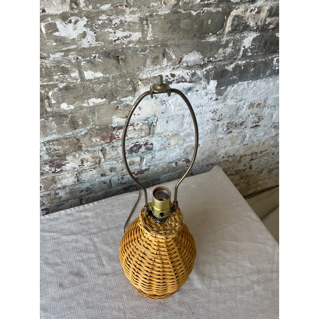 1960s Boho Chic Small Wicker Table Lamp For Sale In New York - Image 6 of 9