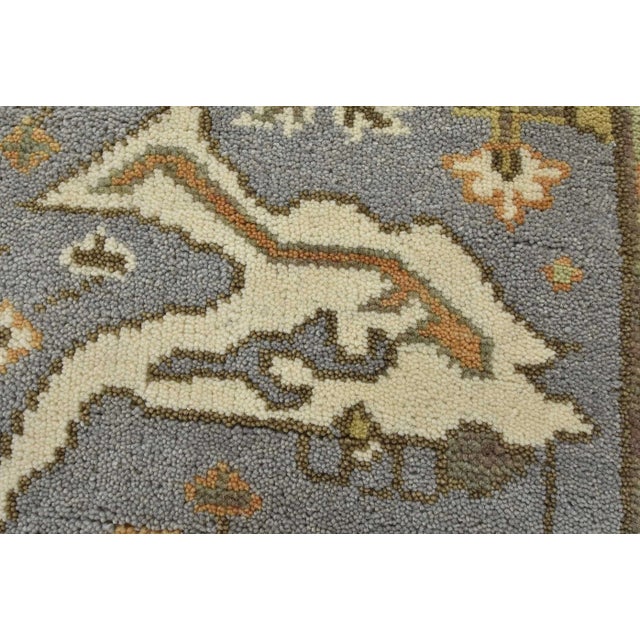 Oushak Rug 4’2” X 6’2” Gray Wool Tribal Hand-Knotted Oriental Carpet For Sale - Image 4 of 12
