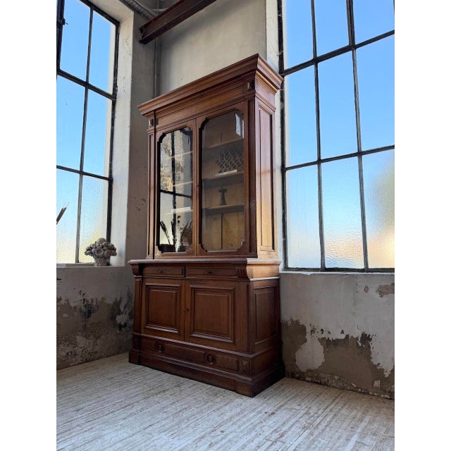 Napoleonic Glazed Oak Bookcase, 19th Century For Sale - Image 13 of 18