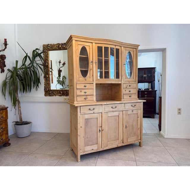 Art Nouveau Farmhouse Kitchen Sideboard in Softwood For Sale - Image 8 of 17