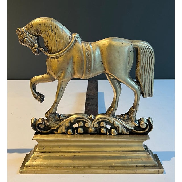 Metal Pair of bronze horses. Work in French. For Sale - Image 7 of 12