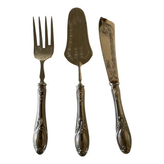 800 Silver Cake Set, 1890s, Set of 3 For Sale