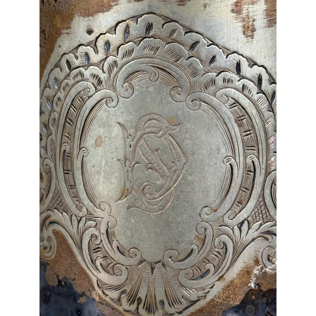 Mid 19th Century Victorian Silverplate Tankard Mug by George Richmond Collis With Engraved Monogram For Sale - Image 5 of 10