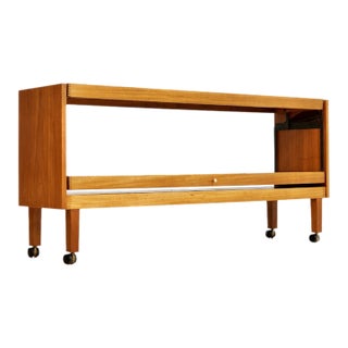 1960s Mid Century Mechanical Bar Cart Folding Console Table For Sale