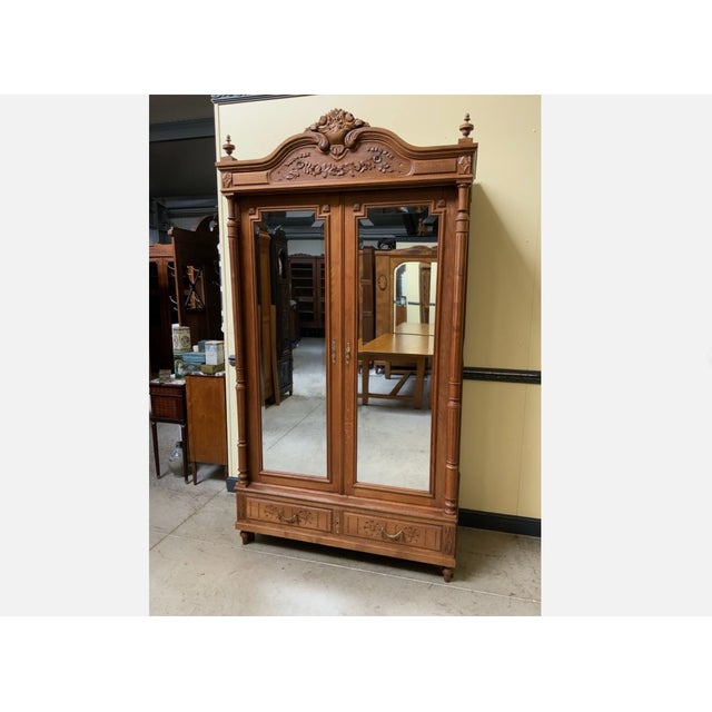 Early 20th Century Antique Art Nouveau Wardrobe, 1910 For Sale - Image 5 of 11