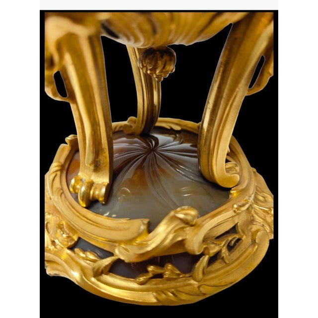 Baroque French Vase in Gilt Bronze and Agathe, 19th Century For Sale - Image 3 of 14