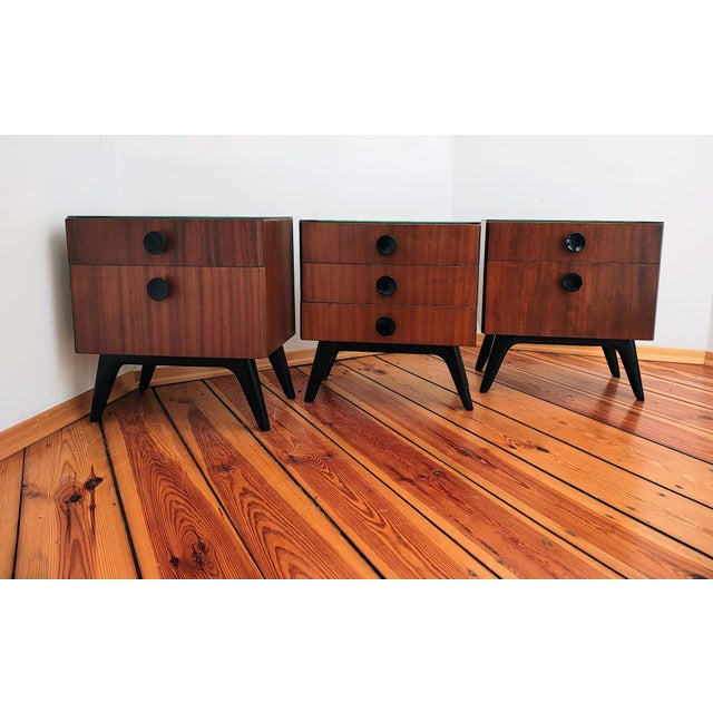 Mid-Century Modern Czechoslovakian Nightstands by J. Halabala for UP Závody, 1950s, Set of 3 For Sale - Image 3 of 17