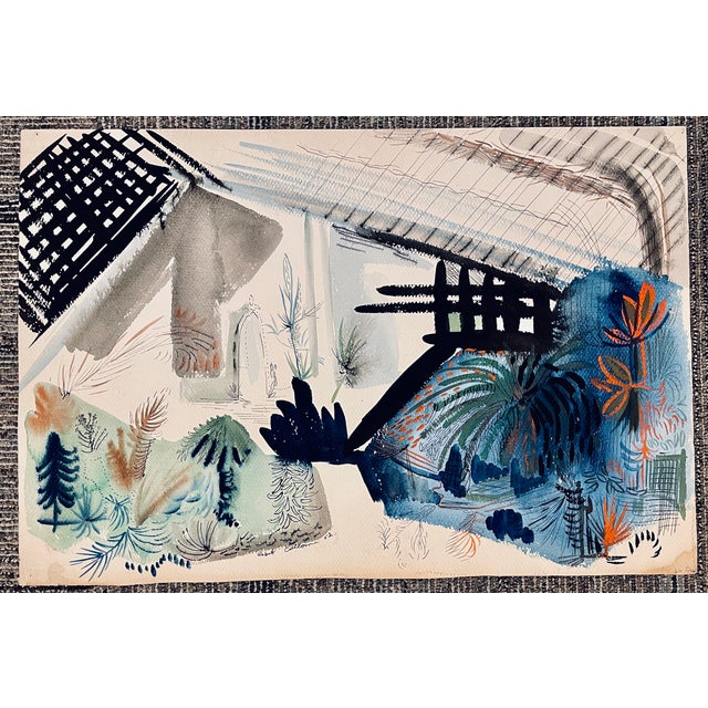 1952 Robert Colborne Mid Century Modern Landscape Painting For Sale - Image 4 of 5