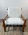 Brutalist Vintage Lounge Chair in Pine and Ecru Bouclé Fabric, 1970s For Sale - Image 3 of 12