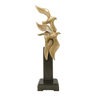 Vintage Austin Productions Kinder Collection "Birds in Flight" Stone Art Sculpture For Sale