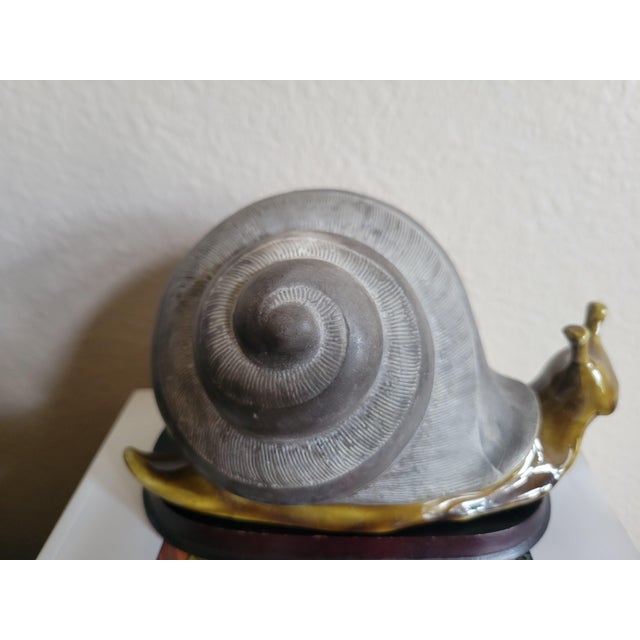Nautical Mid 20th Century Signed Anthony Freeman McFarlin Ceramic Snail Sculpture For Sale - Image 3 of 11
