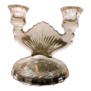 1930s Depression Era Glass Candelabra