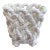 French Country White Ceramic Woven Rope Cachepot Basket For Sale
