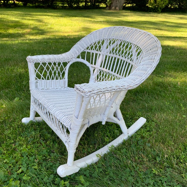 Children's Vintage Wicker Rocking Chair Chairish