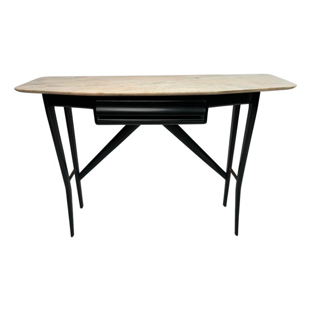 Mid-Century Modern Italian Console Table with Marble Top, 1950s For Sale
