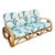 1950s Restored Mid-Century 3-Strand 3/4 Round Pretzel Arm Rattan Sectional 3-Seat Sofa For Sale - Image 4 of 9