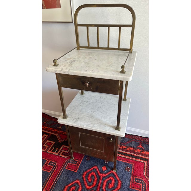 Antique European Wash Stand Marble Top 1920s For Sale - Image 10 of 10