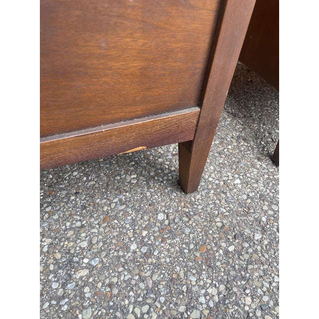 Pair of Attributed Broyhill “Emphasis” Walnut Mid Century Modern End Tables Nightstands For Sale - Image 12 of 12