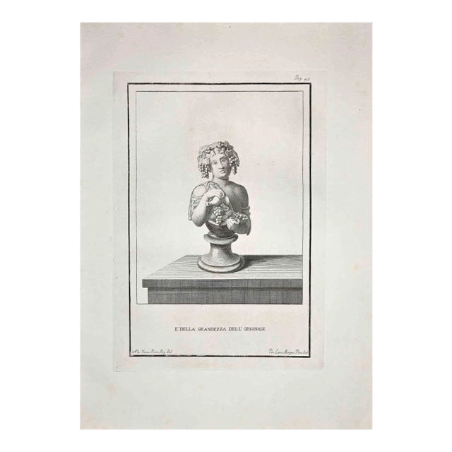 Pietro Mangini, Ancient Roman Bust, Etching, Late 18th-Century For Sale