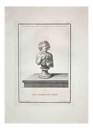 Pietro Mangini, Ancient Roman Bust, Etching, Late 18th-Century