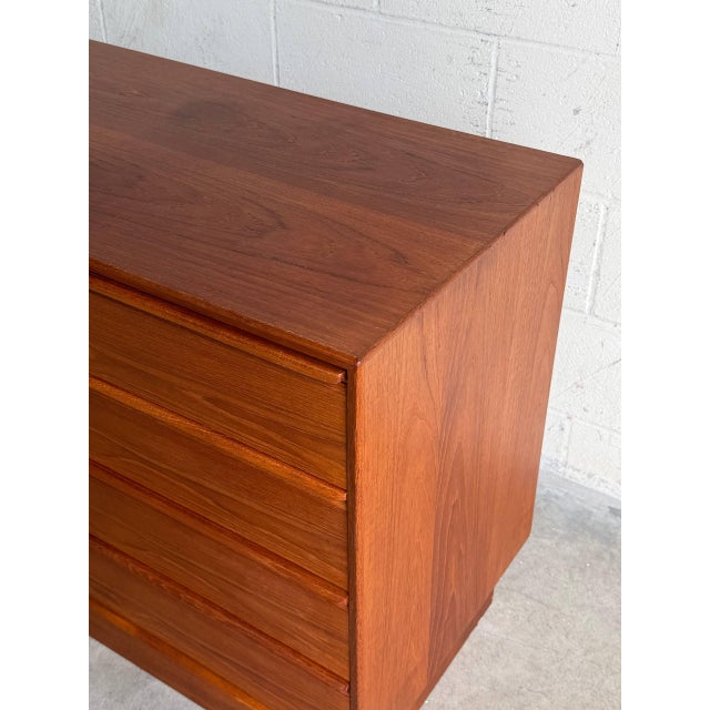 Mid Century Danish Teak Vanity Dresser by Westnofa Flip Top Mirror Chest For Sale - Image 9 of 12