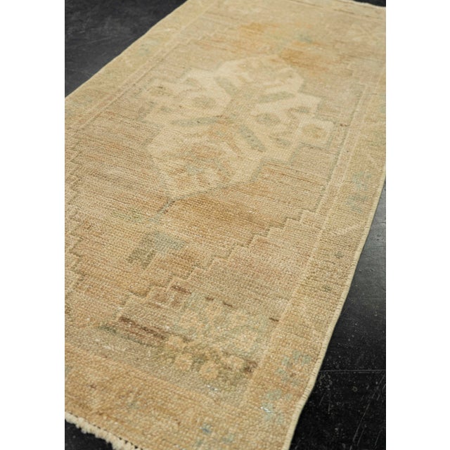 Textile Turkish Mini Rug Oriental Hand Knotted Vintage Rug 1'8" x 3'4" #21180 For Sale - Image 7 of 8