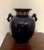 Japanese Cobalt Blue Japanese Hand Painted Kutani Porcelain Vase With Crane, Flower and Turtle Design For Sale - Image 3 of 9