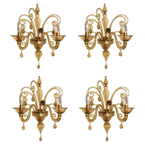 Venetian Sconces, 1940s, Set of 4 For Sale
