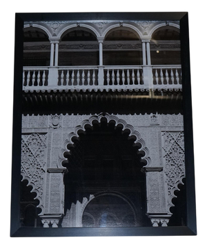 Courtyard of the Maidens in the Real Alcazar in Seville, Print, Framed