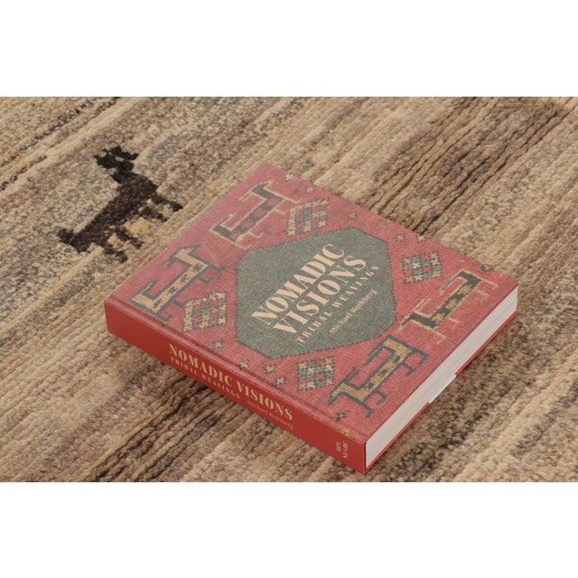 Vintage Persian Gabbeh Rug in Beige, Striae and Animal Pictorial - Rug & Kilim For Sale - Image 10 of 10