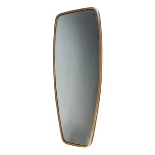 Vintage Italian Vertical Brass Mirror, 1950s For Sale