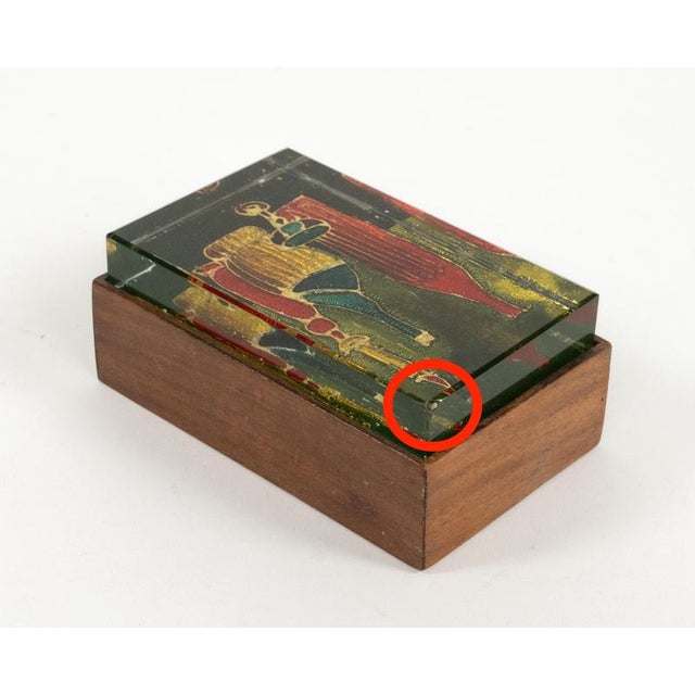 Brown Mid-Century Box in Wood and Art Glass attributed to Erwin Burger for Fontana Arte, Italy, 1950s For Sale - Image 8 of 18