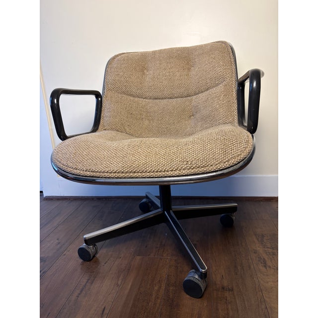 Mid-Century Modern Vintage Charles Pollock for Knoll Executive Chair Original Upholstery Mid Century For Sale - Image 3 of 10
